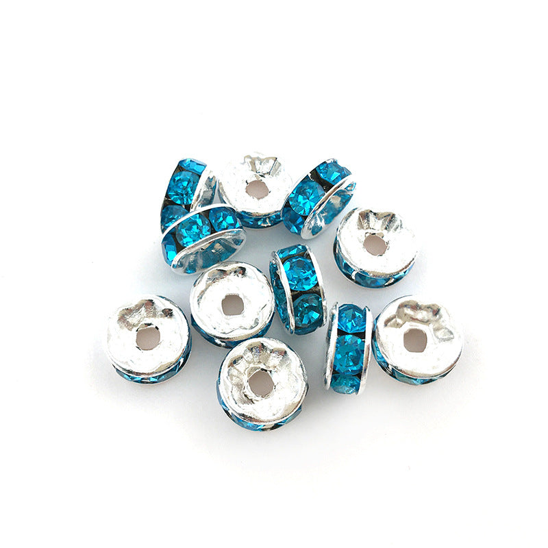 Venta al por mayor, 100 unidades/paquete, 8MM, accesorios de bricolaje, cuentas de aleación de anillo de perforación